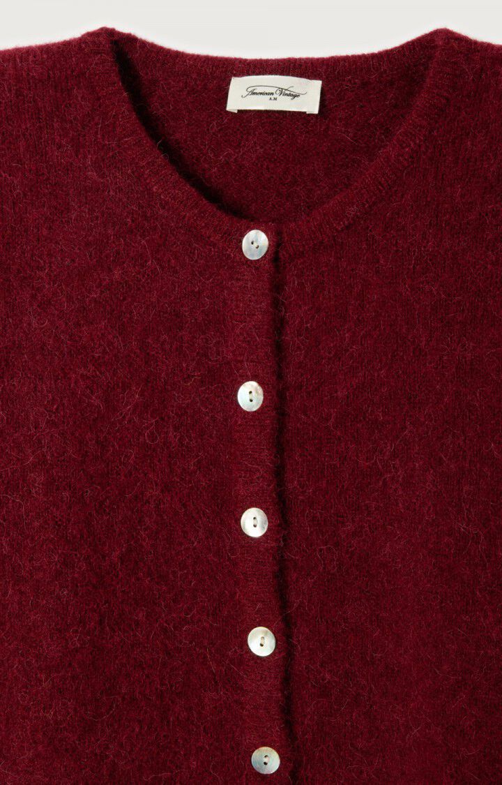 American Vintage Adult Gilet Vitow Lm Col Rond Boutonnee Cerise