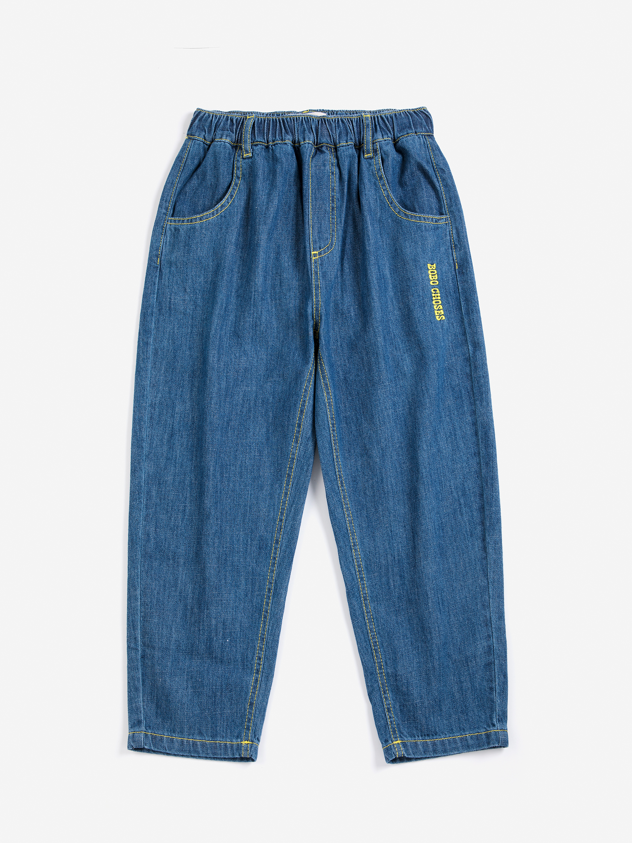 Bobo Choses Kids Broek Denim Taxi Saurus Tag