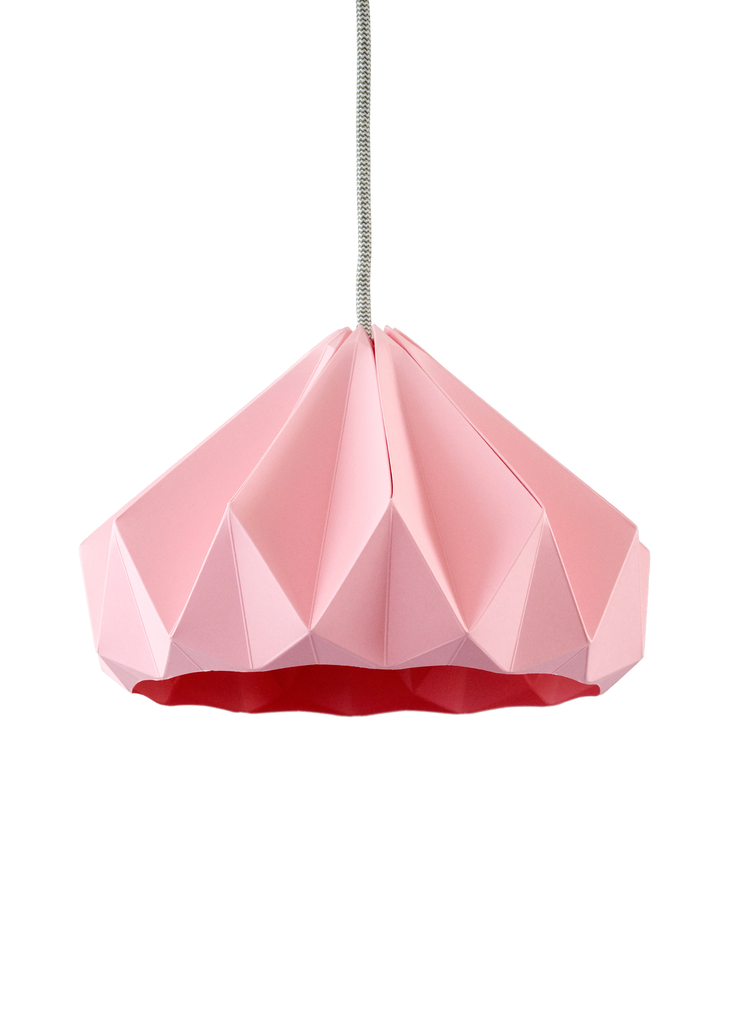 Studio Snowpuppe Hanglamp Origami Papier Gevouwen Chestnut Pink - Rood Koord
