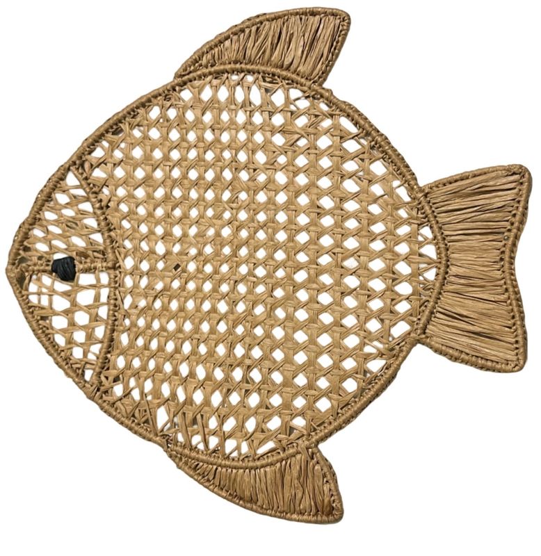 Studio Noticed Placemat Raffia Fish 36x38cm