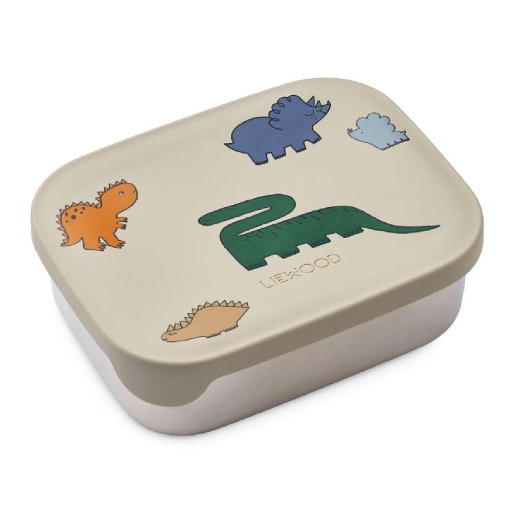 Liewood Arthur Lunchbox Print Dinosaurs-Mist