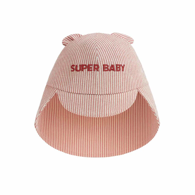 Chamaye Zonnehoedje Super Baby Gestreept Rood-Wit