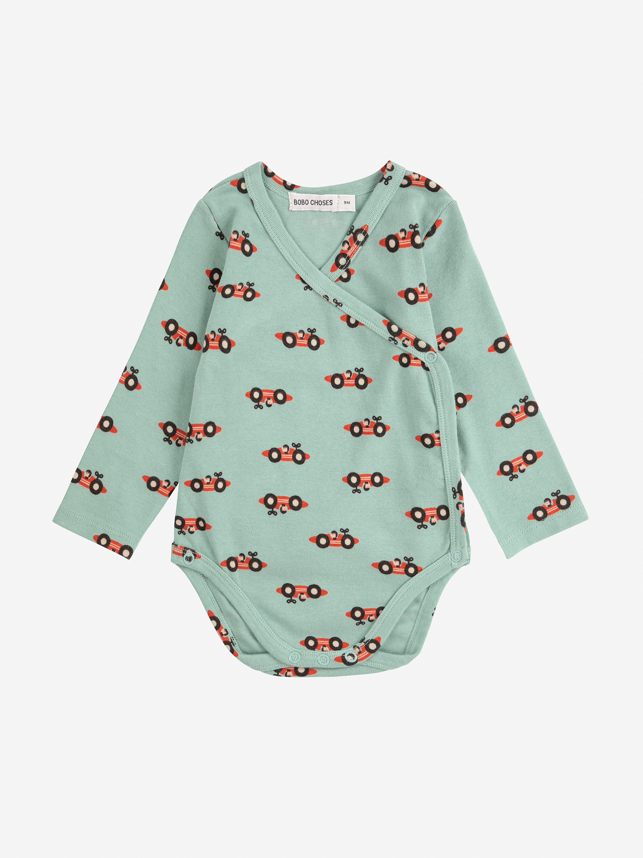 Bobo Choses Body Race Car All Over Print Light Green