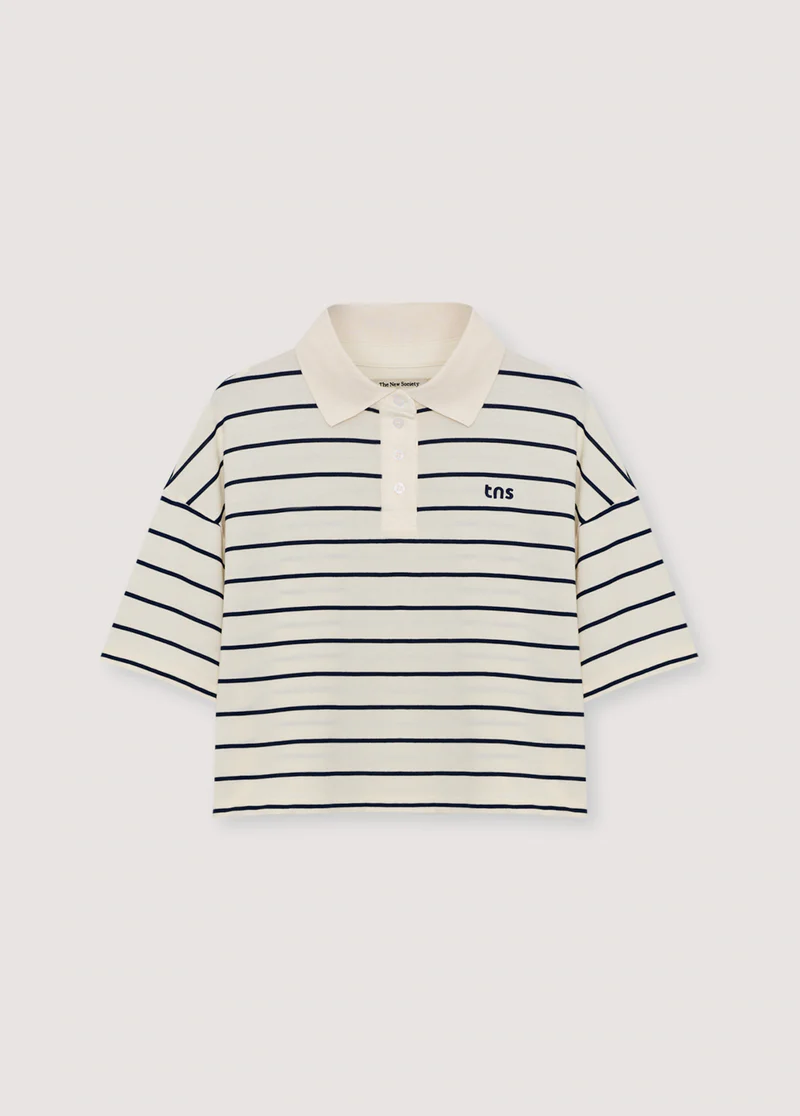 The New Society Polo Acacia Woman Ecru Stripes