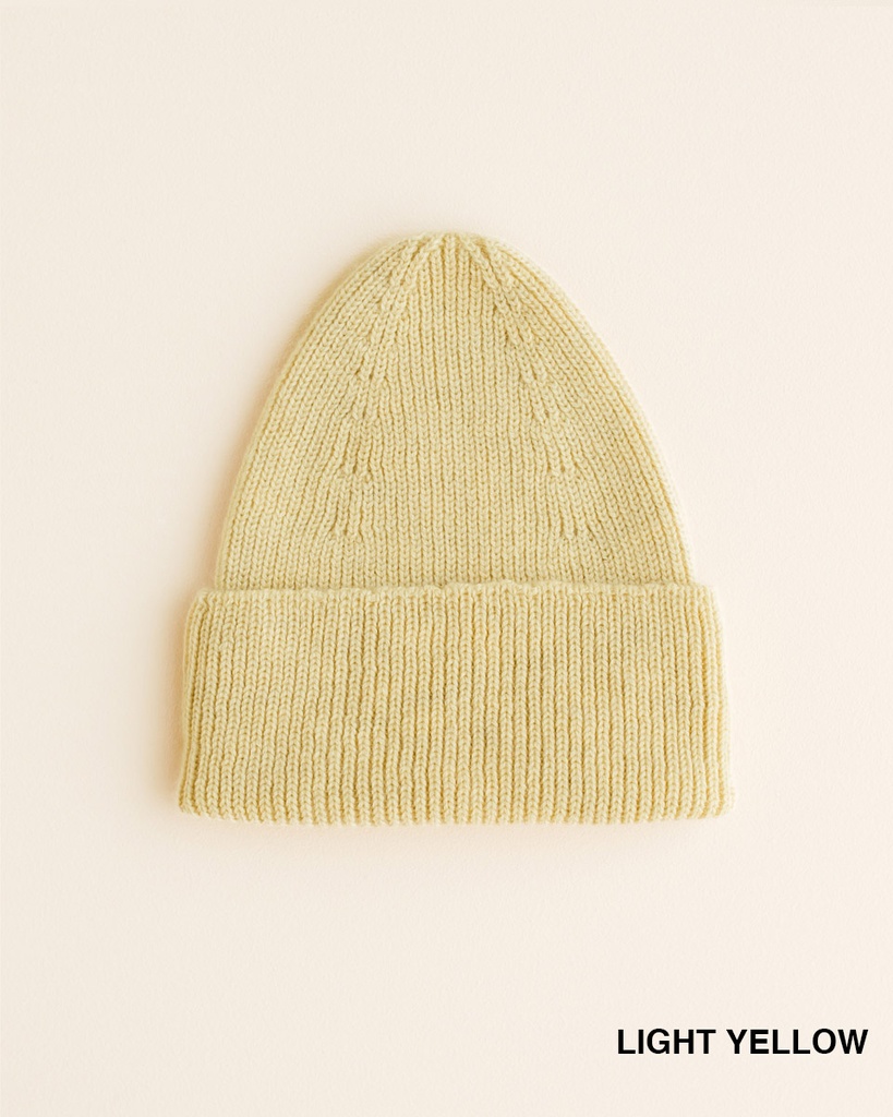 Hvid Beanie Fonzie Light Yellow Baby 4-18 maand