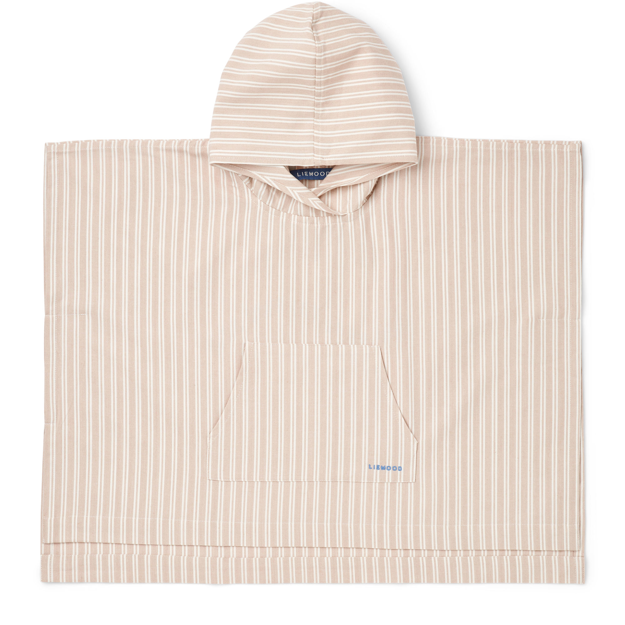 Liewood Poncho Kaiden Gestreept Sorbet Rose Creme de la creme
