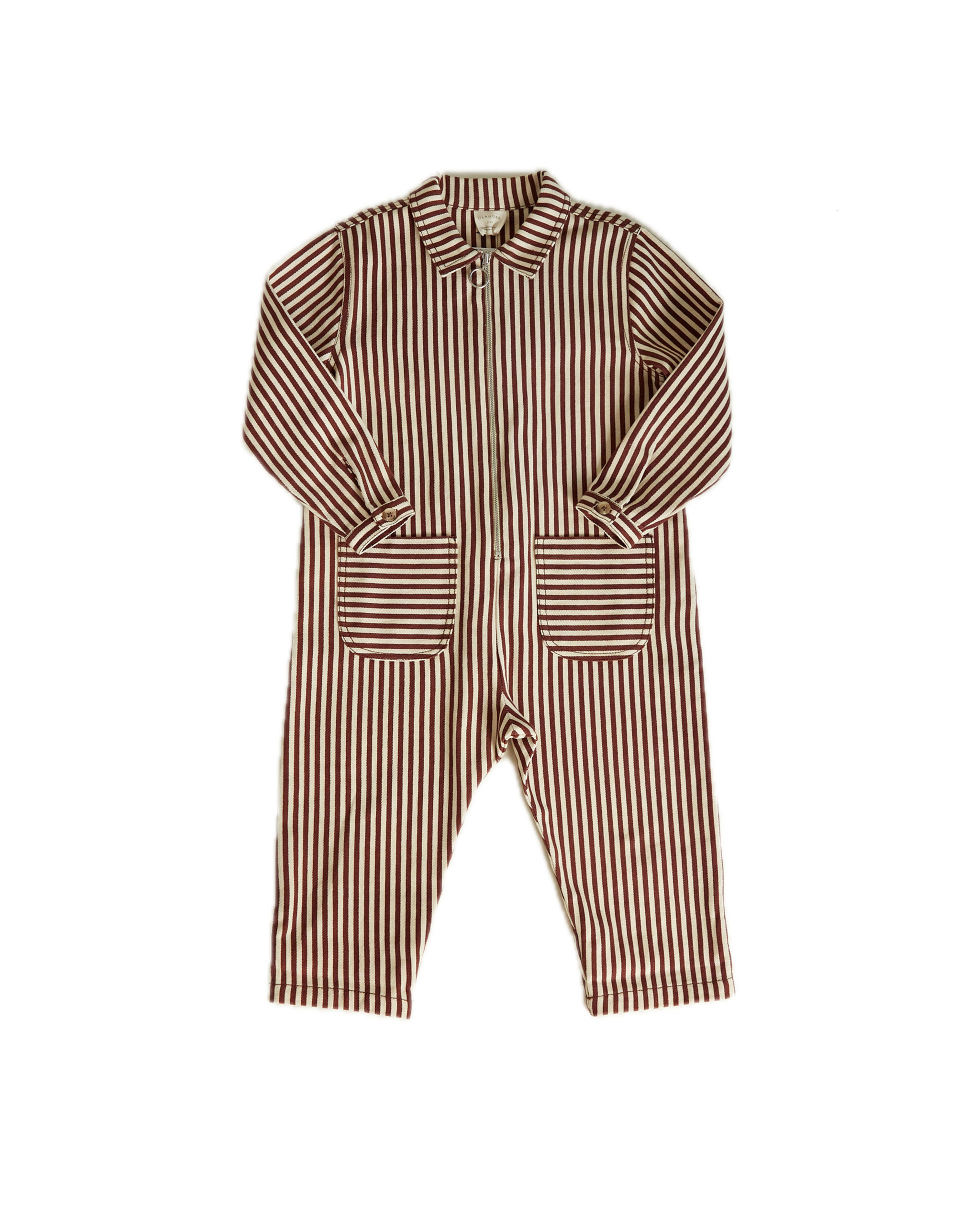 Claude & Co Syd Boilersuit Maroon Stripe