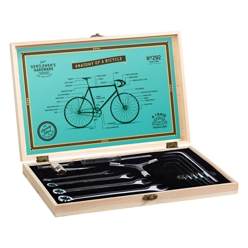 Gentlemen's Hardware Bicycle Tool Kit Hout - RVS - 35x23.5x4.5 cm