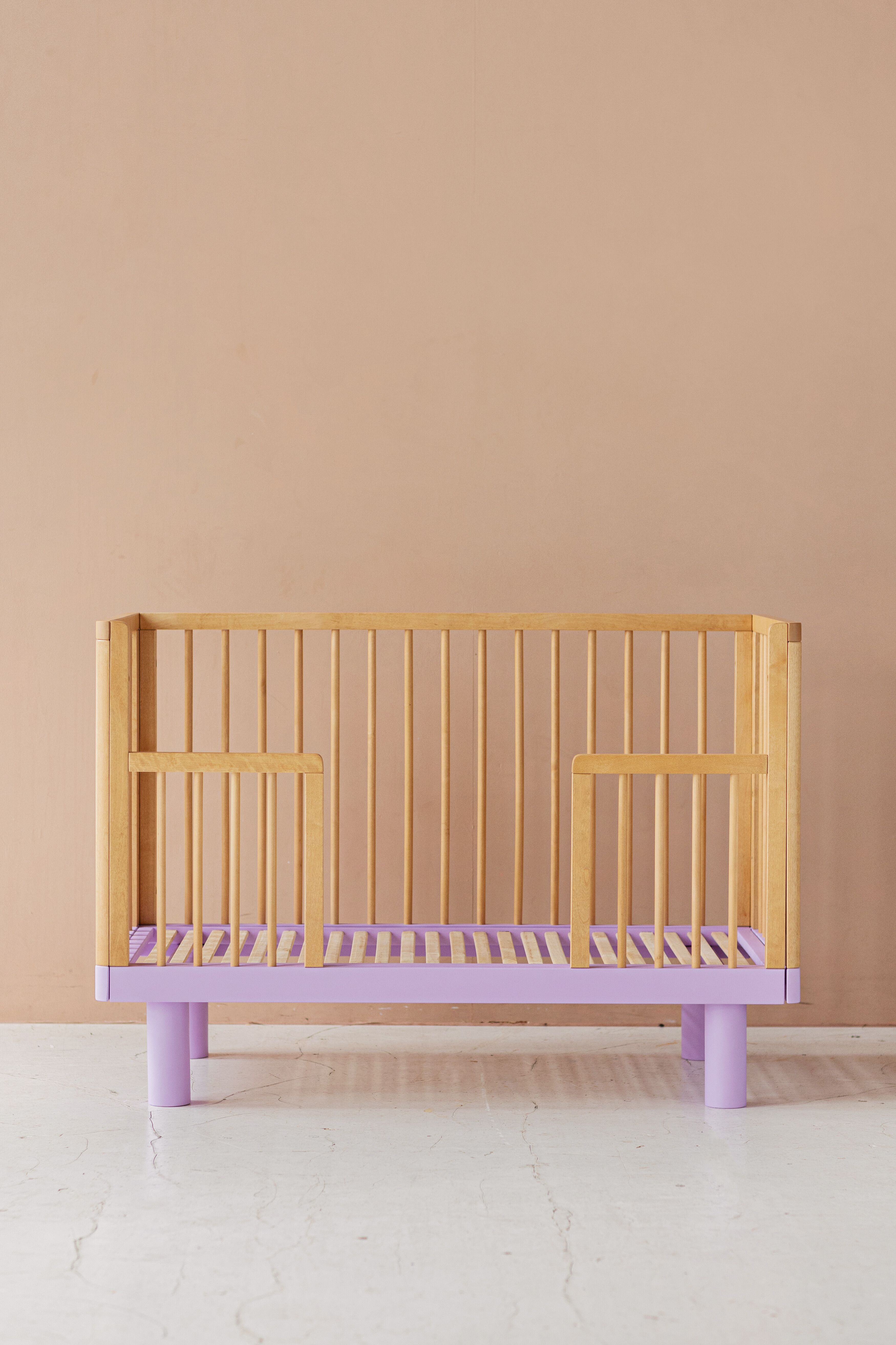Karl&Fric Bed Nox Cot met Junior Rails Natural Wood-Lavender 120x60 cm