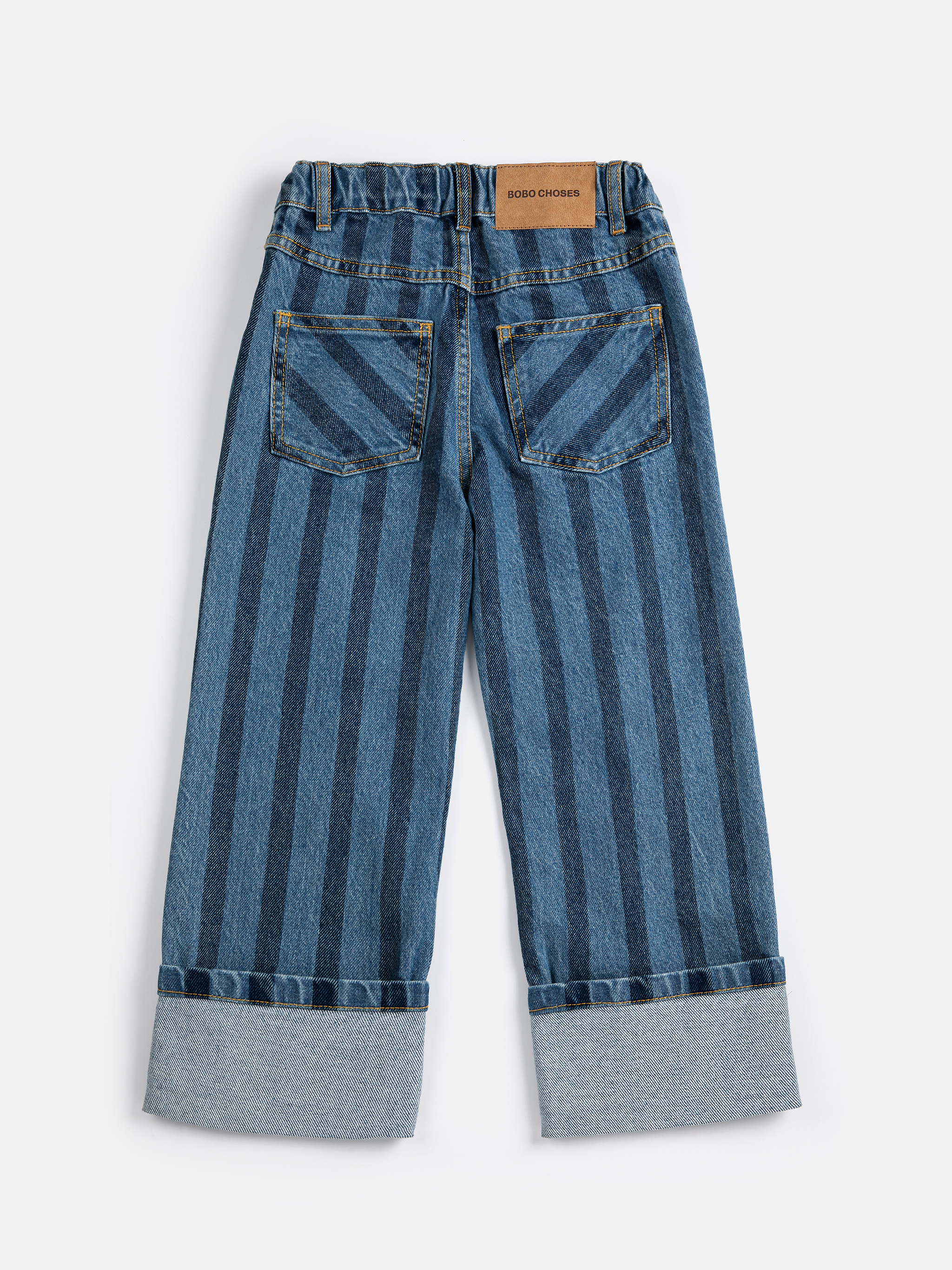 Bobo Choses Kids Broek Pickles The Dog Striped Denim Navy Blue