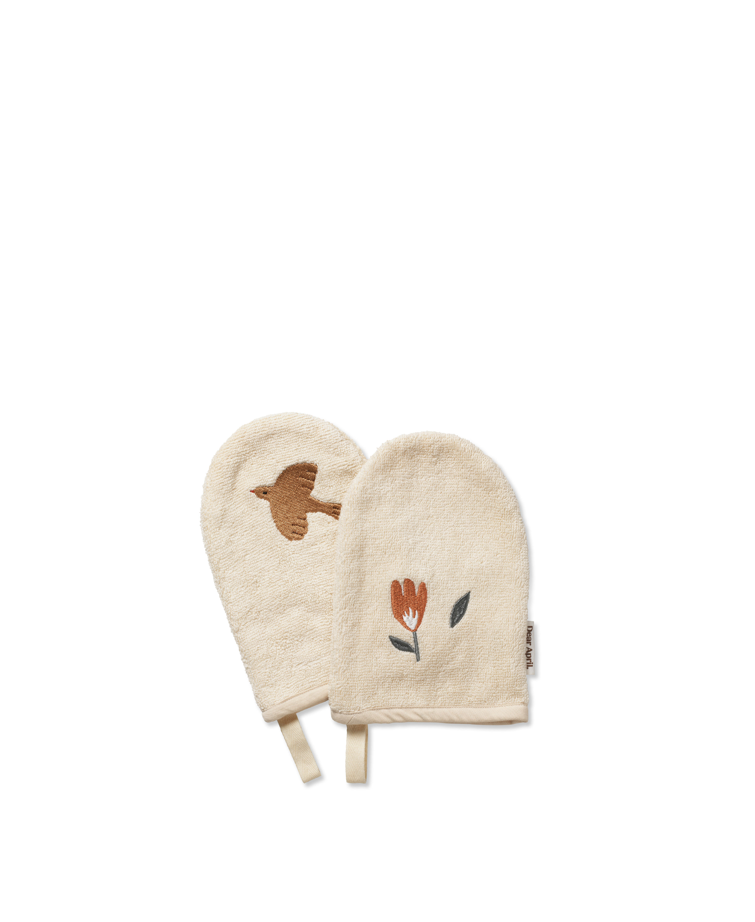 Dear April Washand Harmony Embroidered 2 stuks