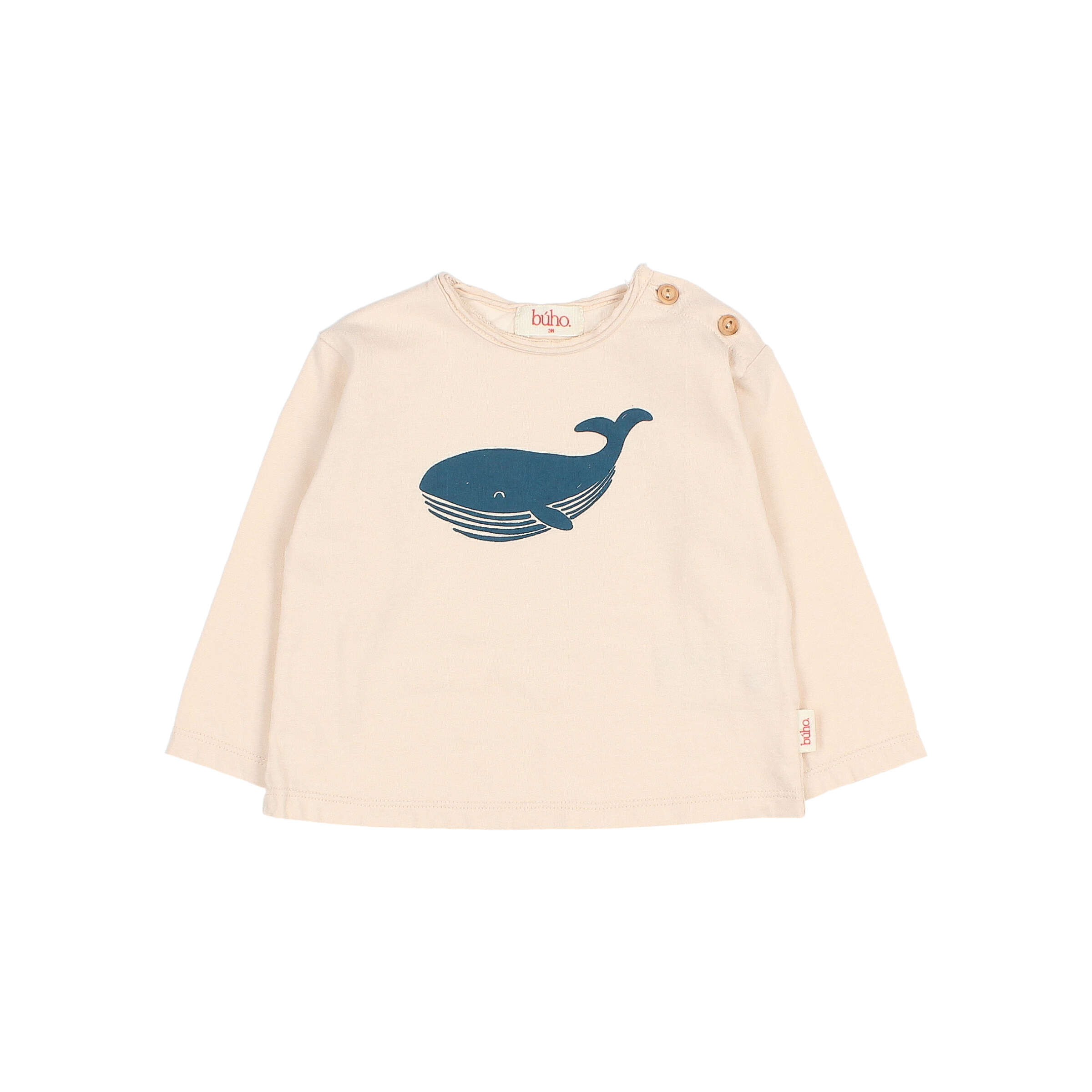 Buho Baby T-shirt Lm Whale Naturel