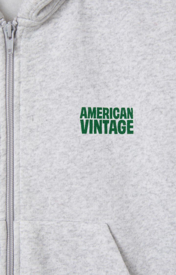 American Vintage Kids Sweater Baptown met Kap Lm Gris Chine