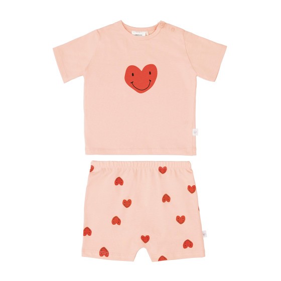 Lässig Kids Pyjama Km Heart Peach Rose - 2 Y