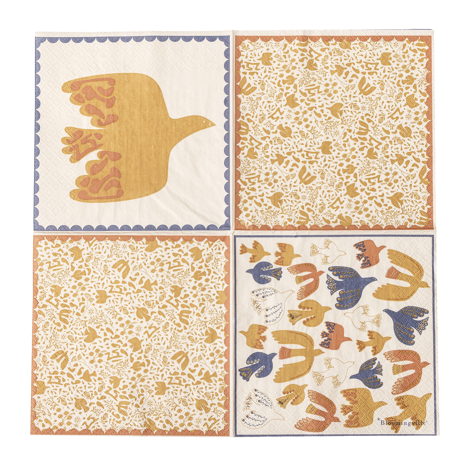 Bloomingville Servet Print Geel 33x33 cm