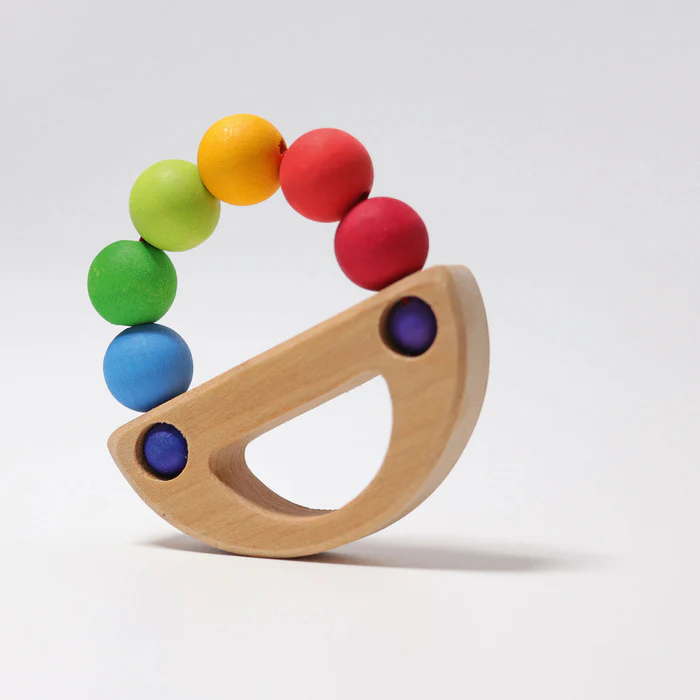 GRIMM'S Grijpspeeltje Regenboog Boot Hout