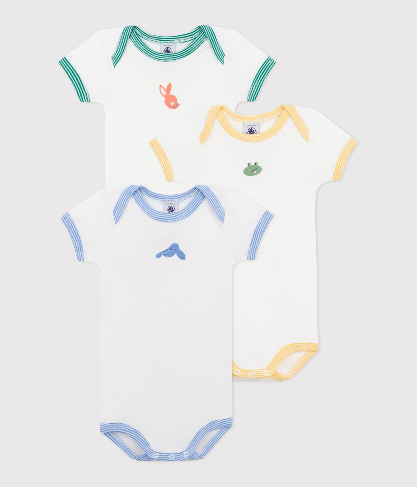 Petit Bateau Body Km Dieren - 3 stuks