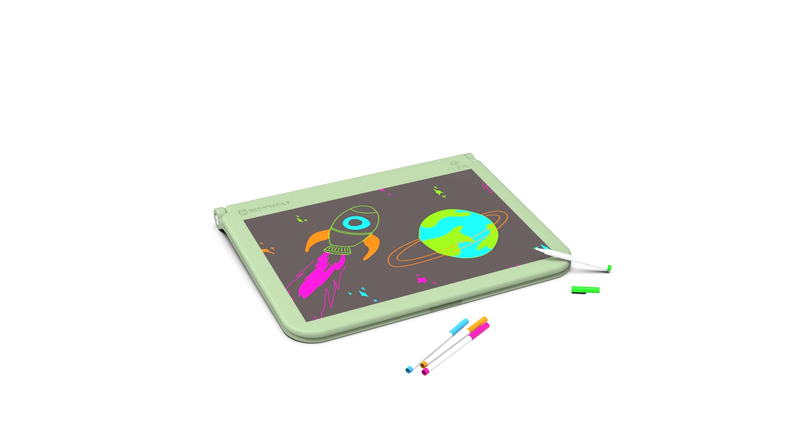 Kidydraw Schrijf en Tekentablet met LED Oplaadbaar, Groen