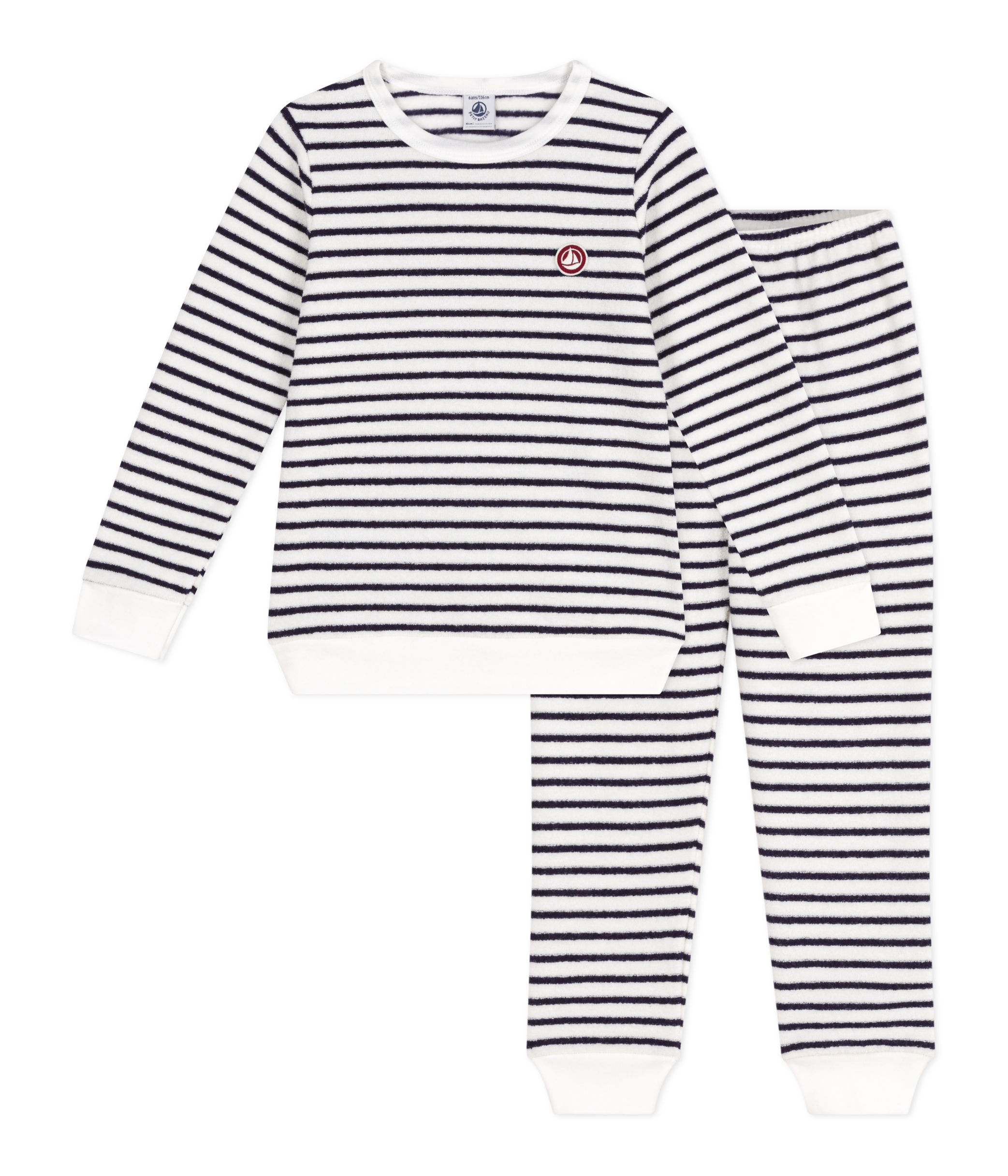Petit Bateau Pyjama Unisex Gestreept Milk-Soir
