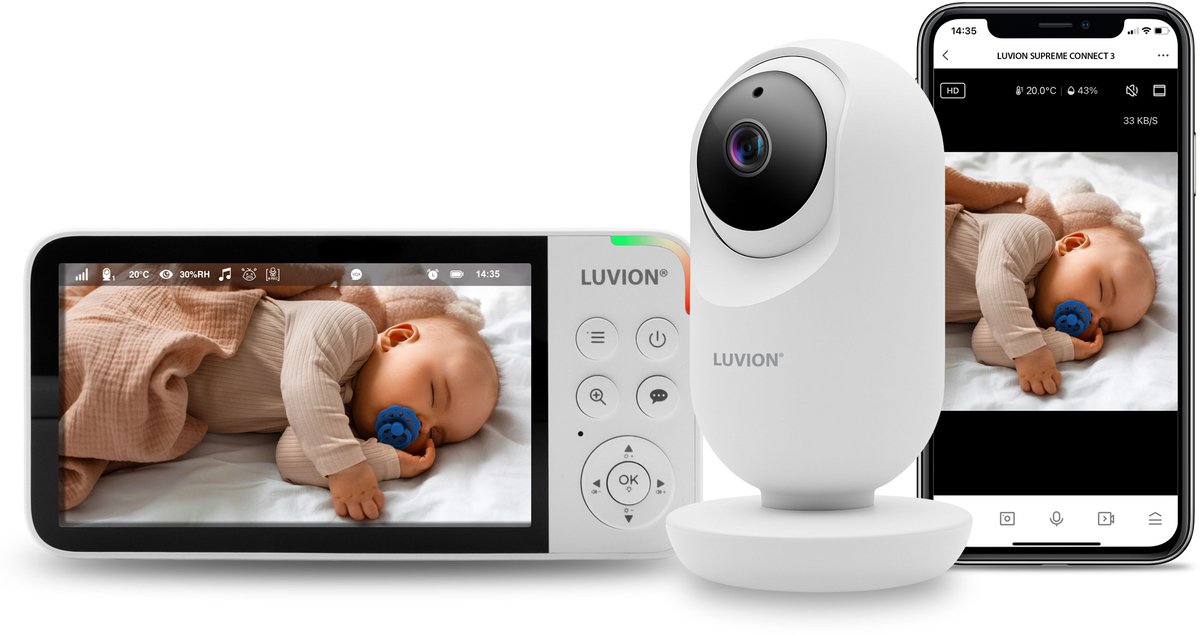 Luvion Video-Babyfoon Supreme Connect 3 Wit
