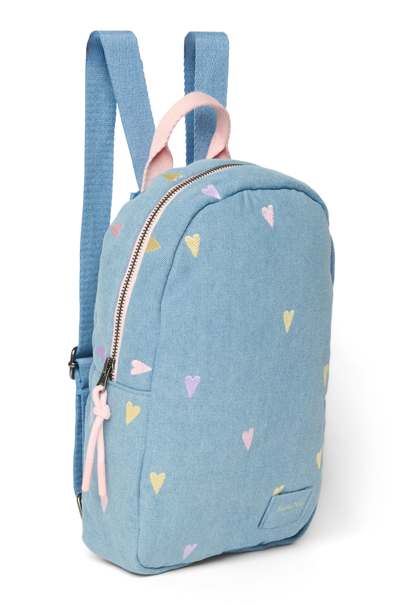 Studio Noos Rugzak Mini Denim Light Blue Hearts 31x21x10 cm