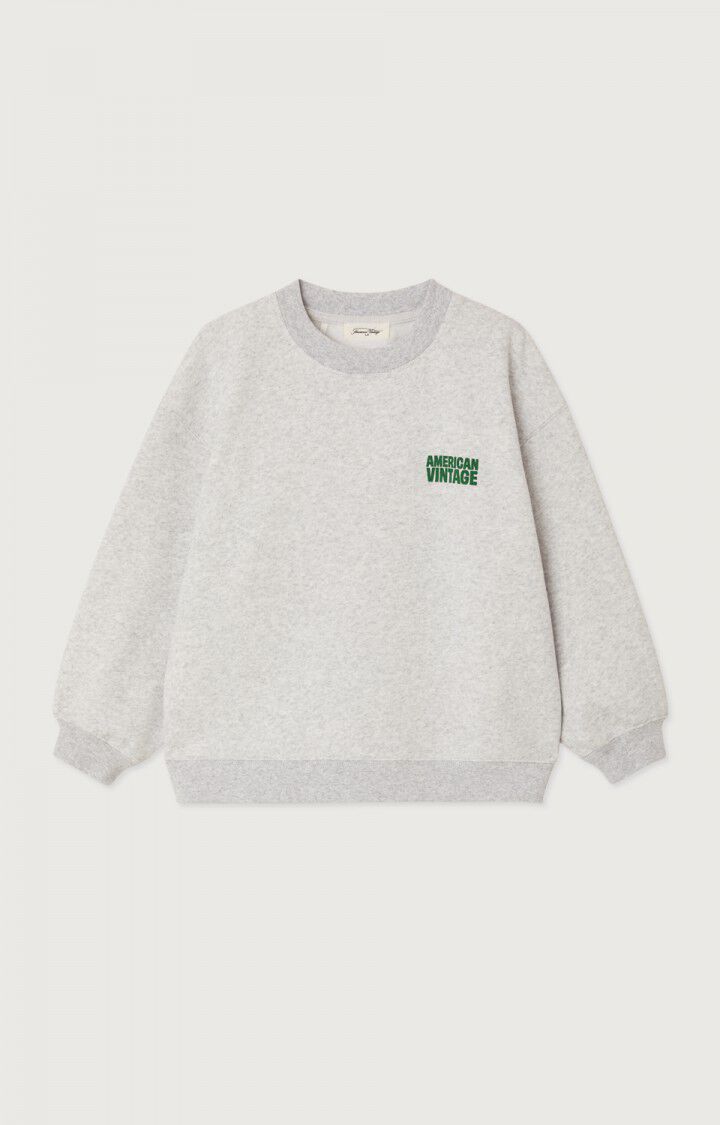 American Vintage Kids Sweater Baptown Lm Col Rond Gris Chine