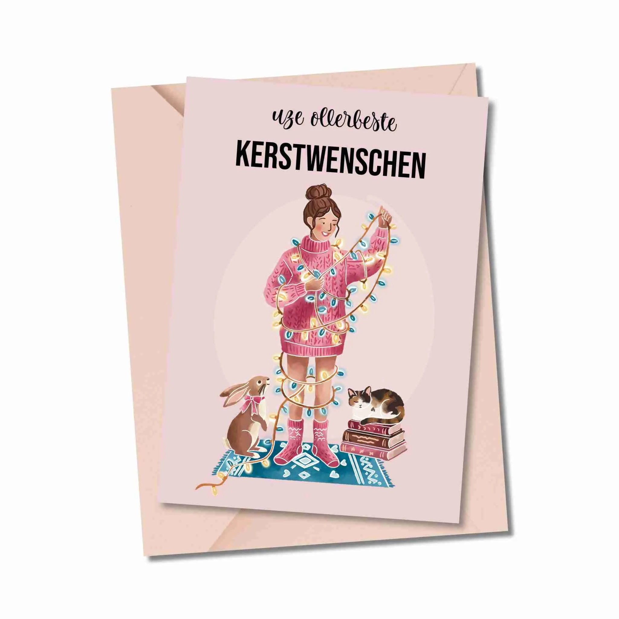 Moomade Wenskaart Uze Ollerbeste Kerstwenschen