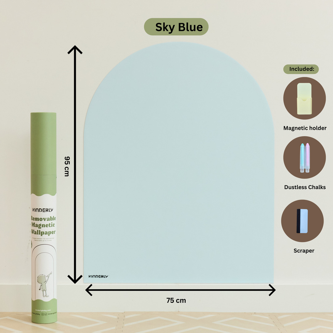 Kinderly Muurbord Magnetisch-Verplaatsbaar Sky Blue 75x95 cm