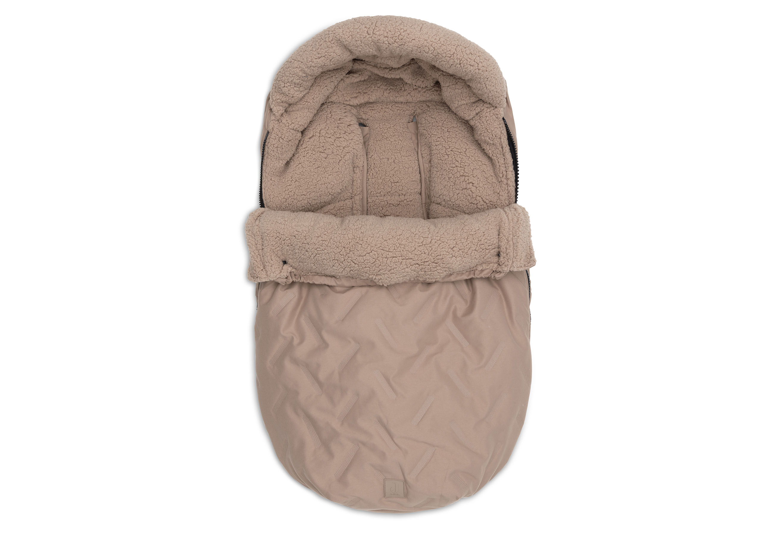 Jollein Voetenzak Groep 0+ 3-5 Punts Gordel Embossed Milky Coffee