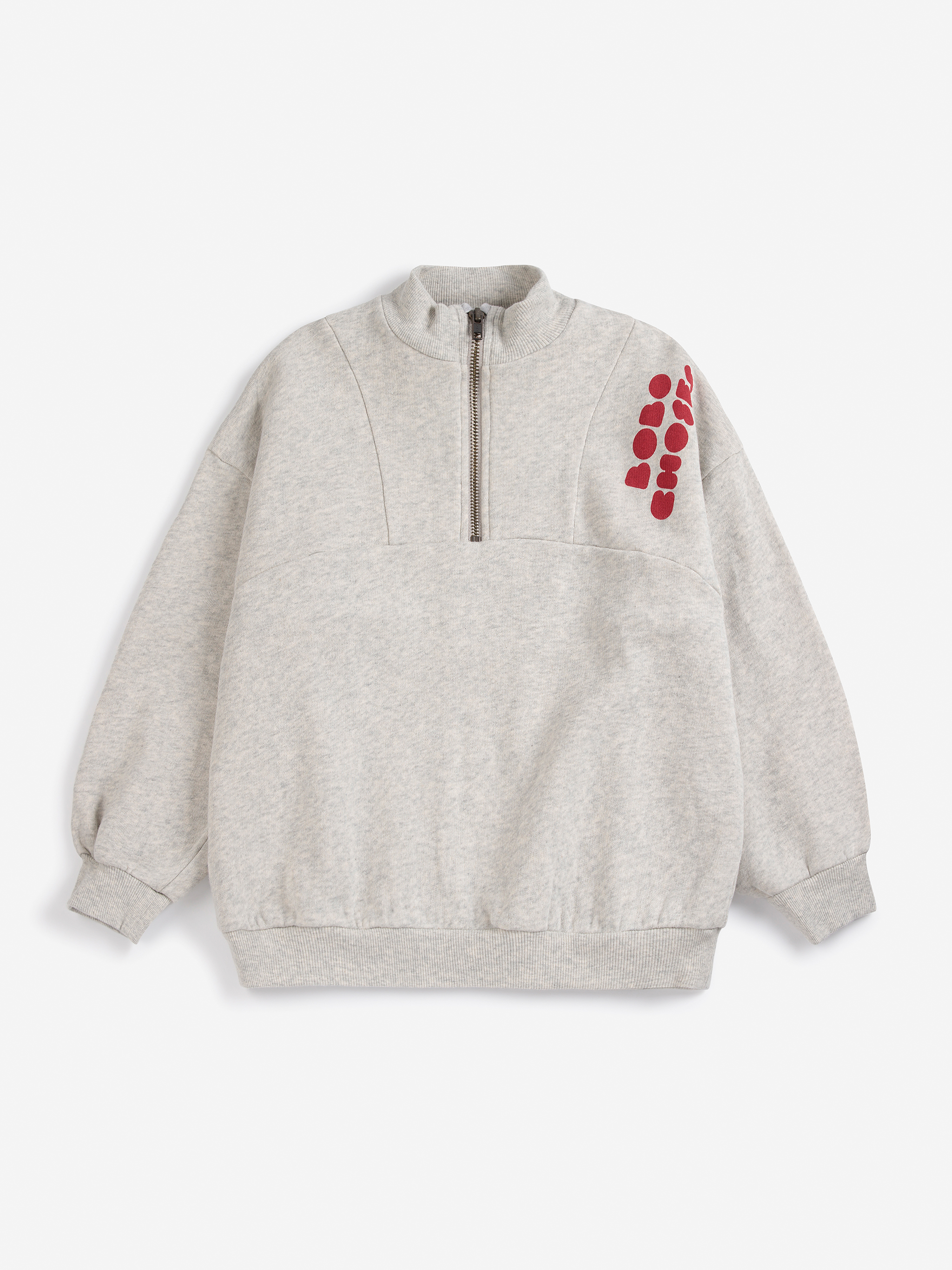Bobo Choses Kids Sweater Halve Rits Grijs