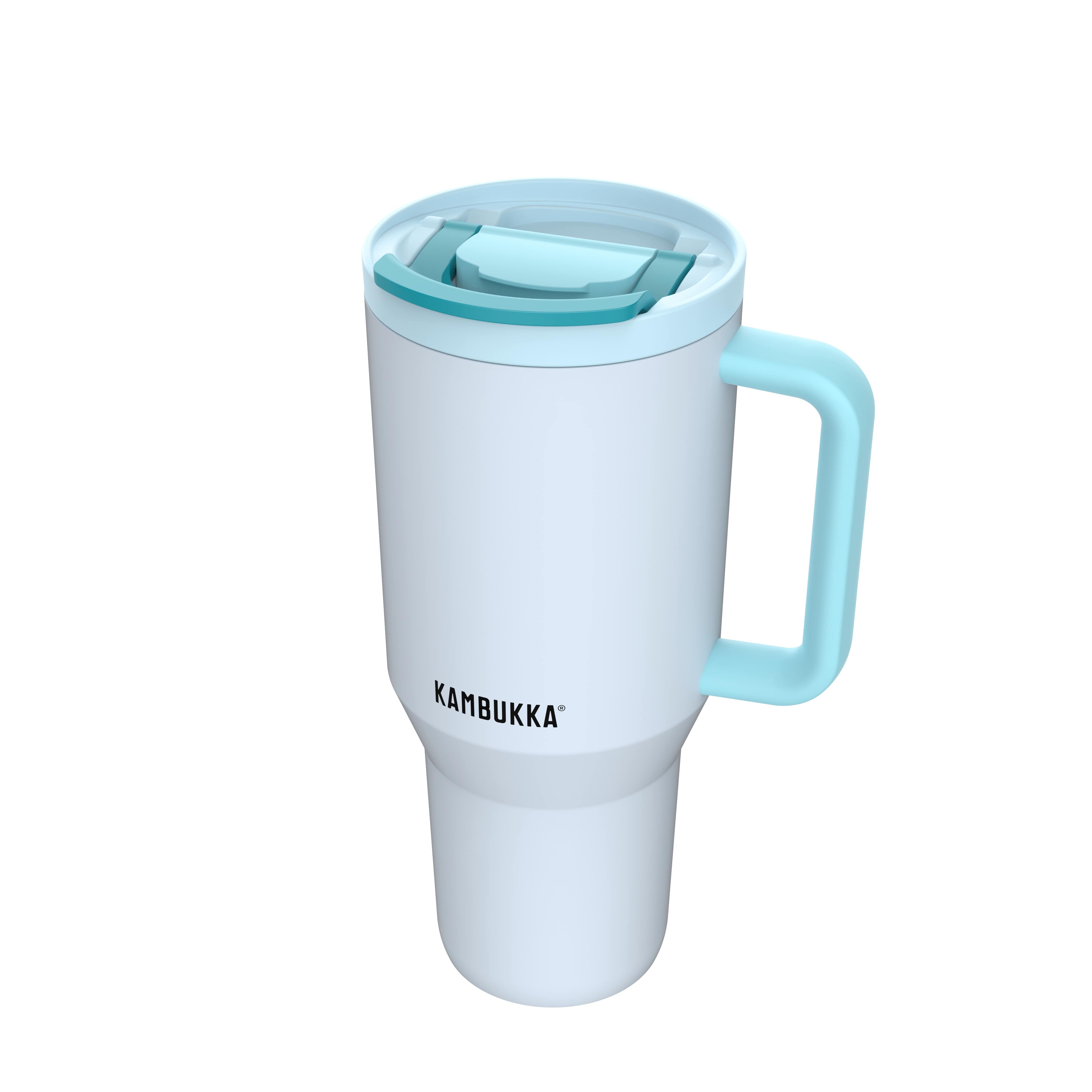 Kambukka Isoleerbeker Rio 950ml Frosty Coconut - met Rietje in Deksel - Tumbler - Dubbelwandig Vacuum Geisoleerd 18/8 RVS