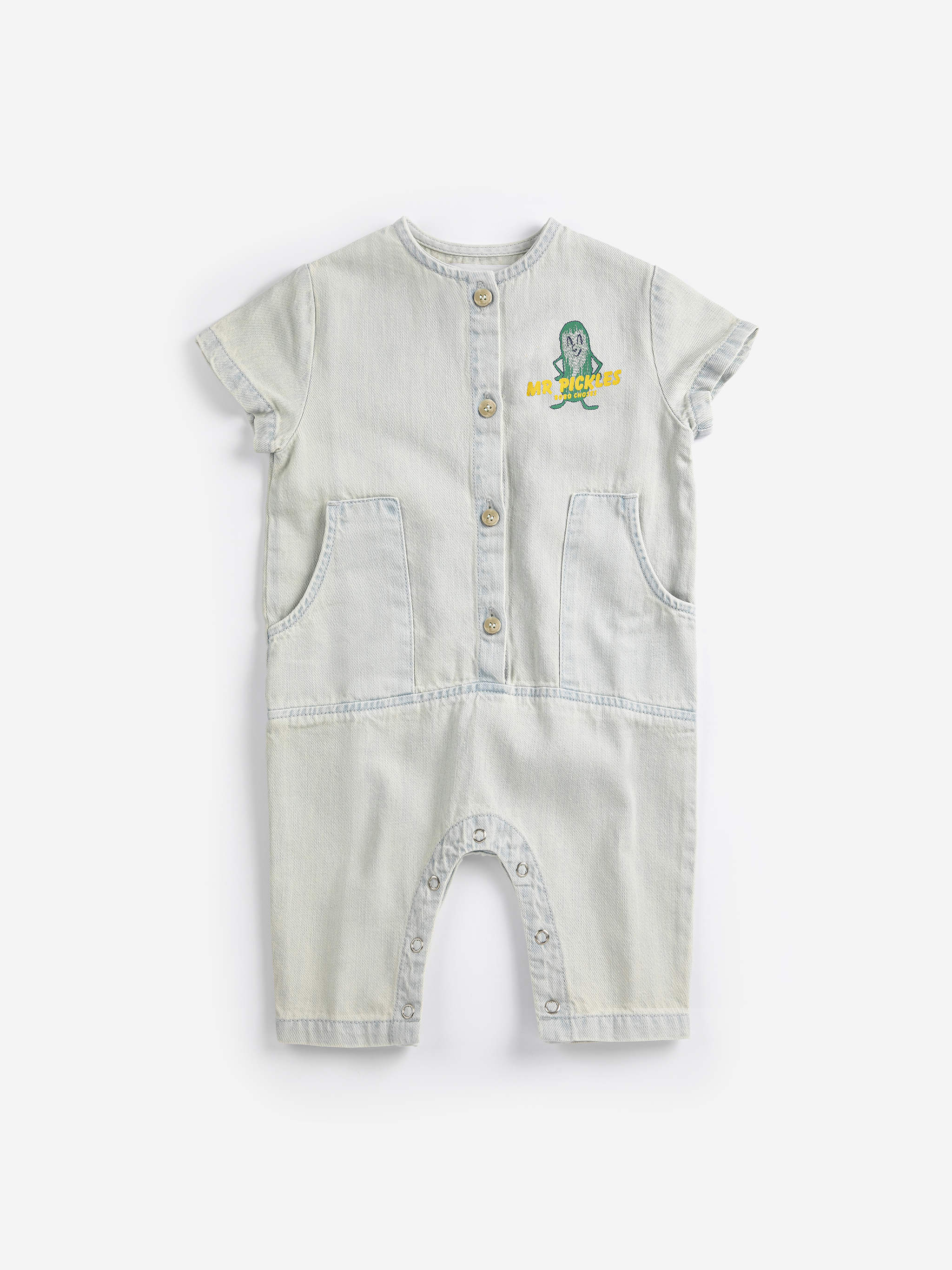 Bobo Choses Baby Overall Mr Pickles Denim Light Blue