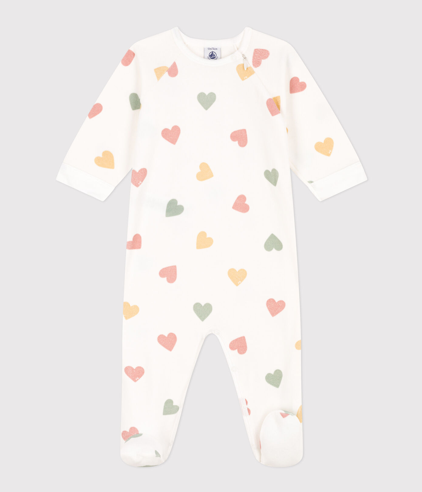 Petit Bateau / baby pyjama / multi hartjes