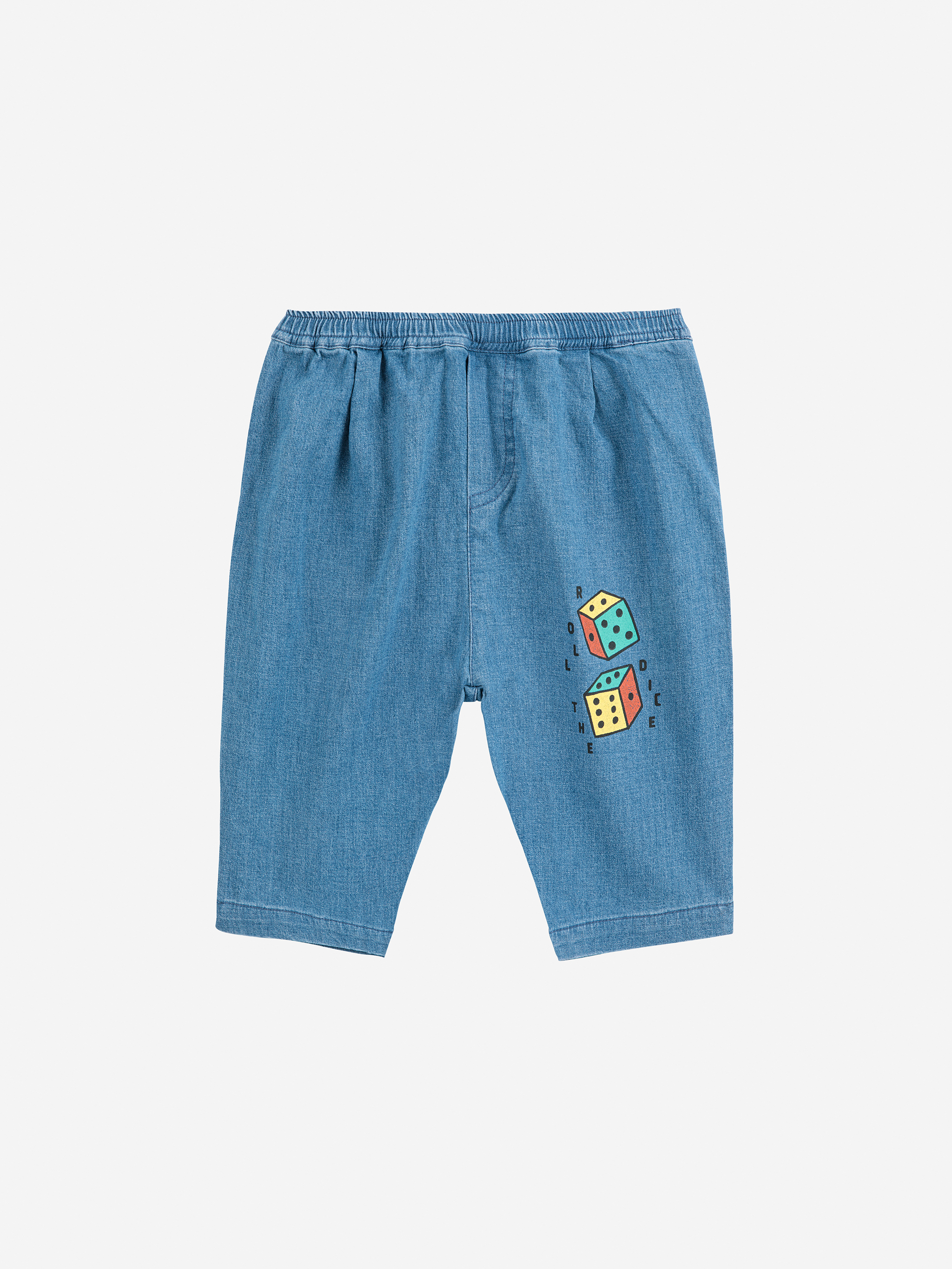 Bobo Choses Broek Roll The Dice Light Denim Navy Blue