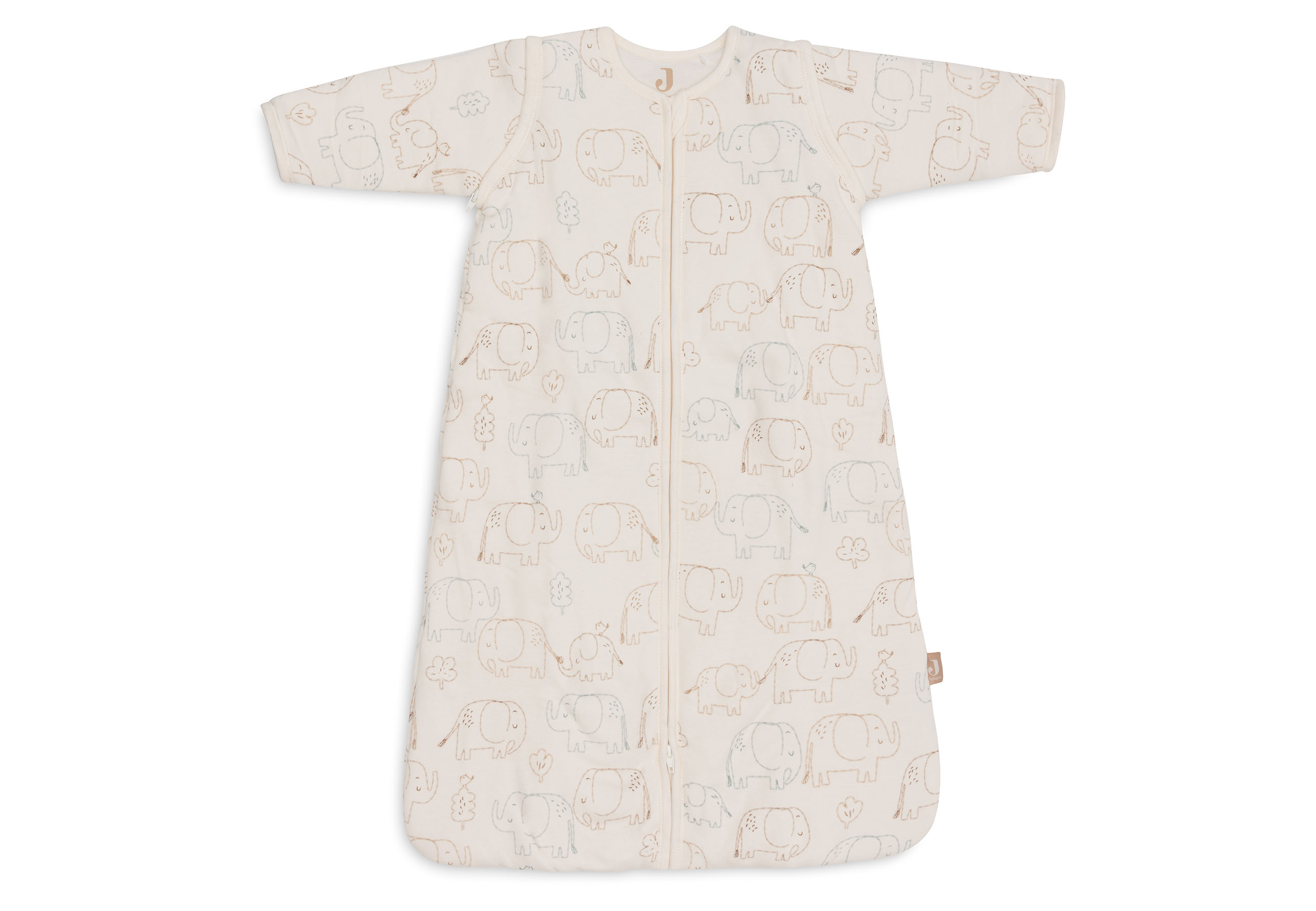 Jollein Slaapzak afritsbare Mouwen Elephant Tales 70 cm