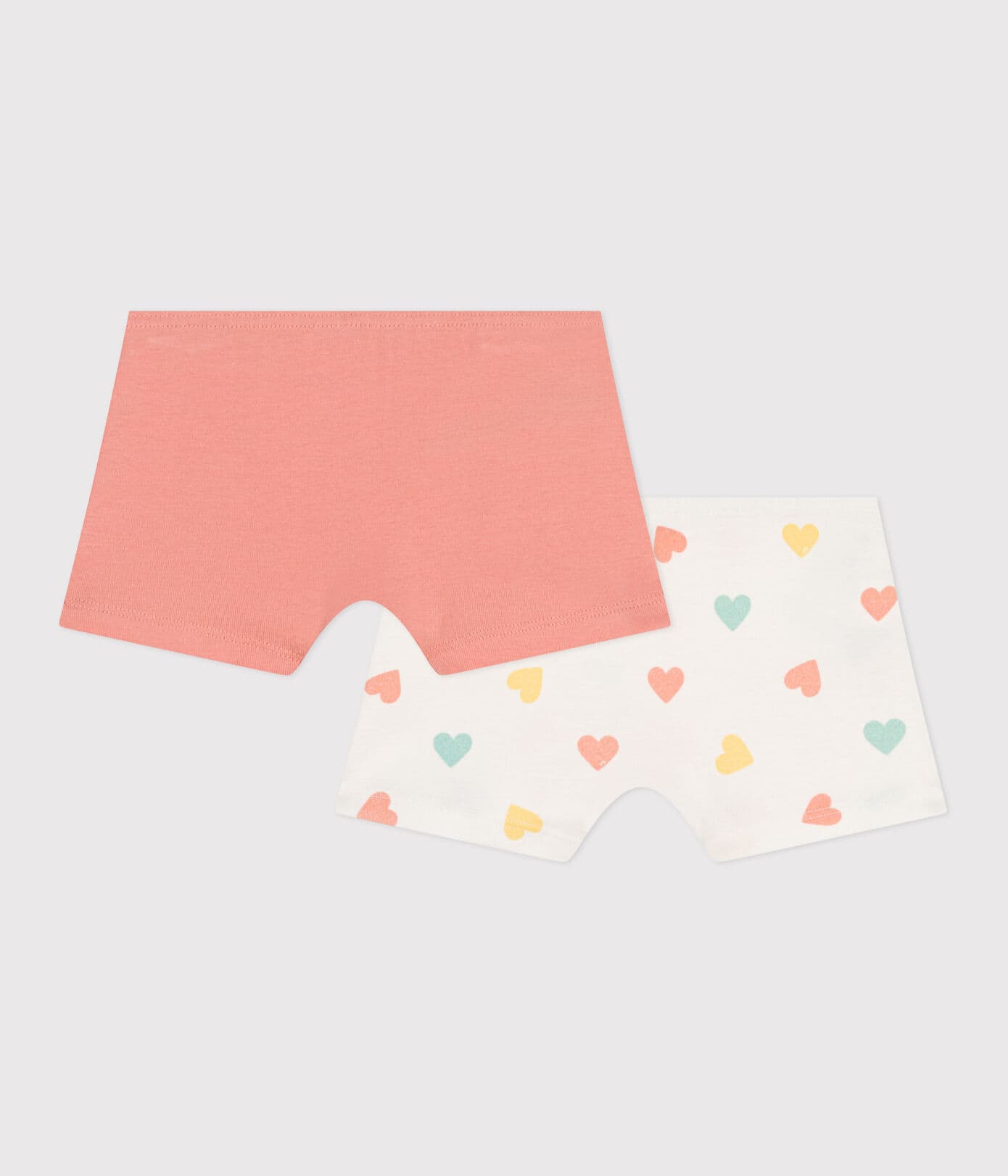 Petit Bateau Slip Hipster Hartjes Wit-Roze - 2 stuks