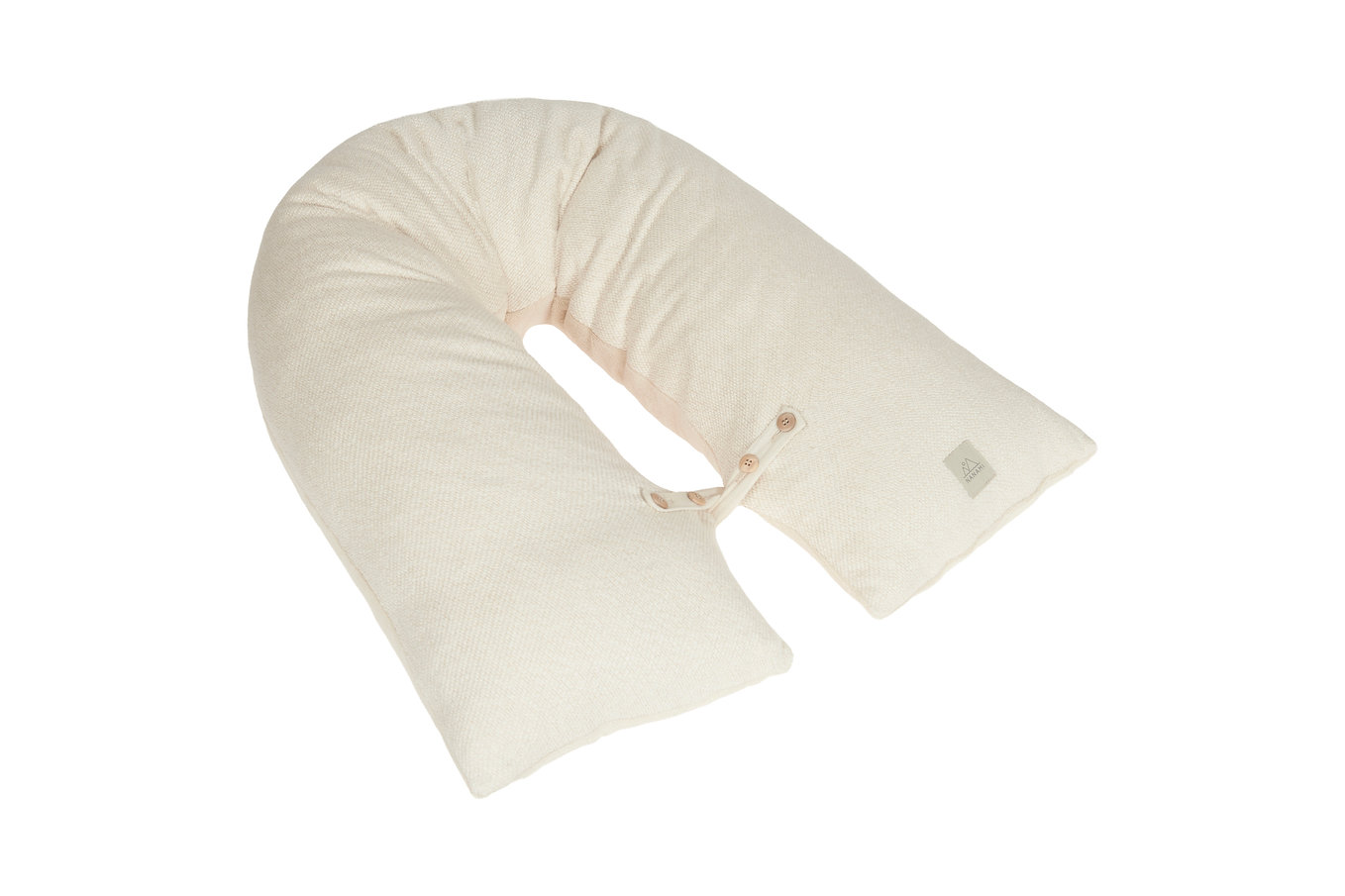 Nanami Voedingskussen Knitlook-Bamboo Beige 145x35x10 cm