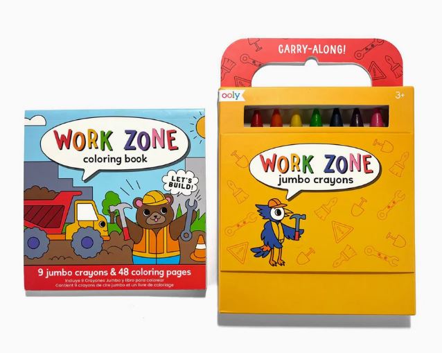 Ooly Kleurboek Work Zone met 9 Waskrijtjes