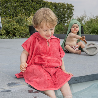 Timboo Poncho V-Hals Raspberry Rose 2-4 jaar