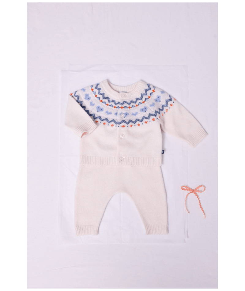 Petit Bateau Baby Ensemble Trui+Broekje Milk-Polaire - 2 stuks