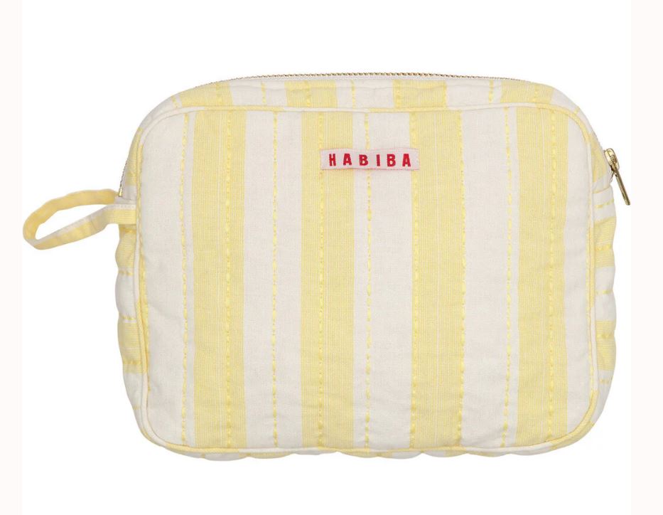 HABIBA / makeup clutch / capri stripe / limone