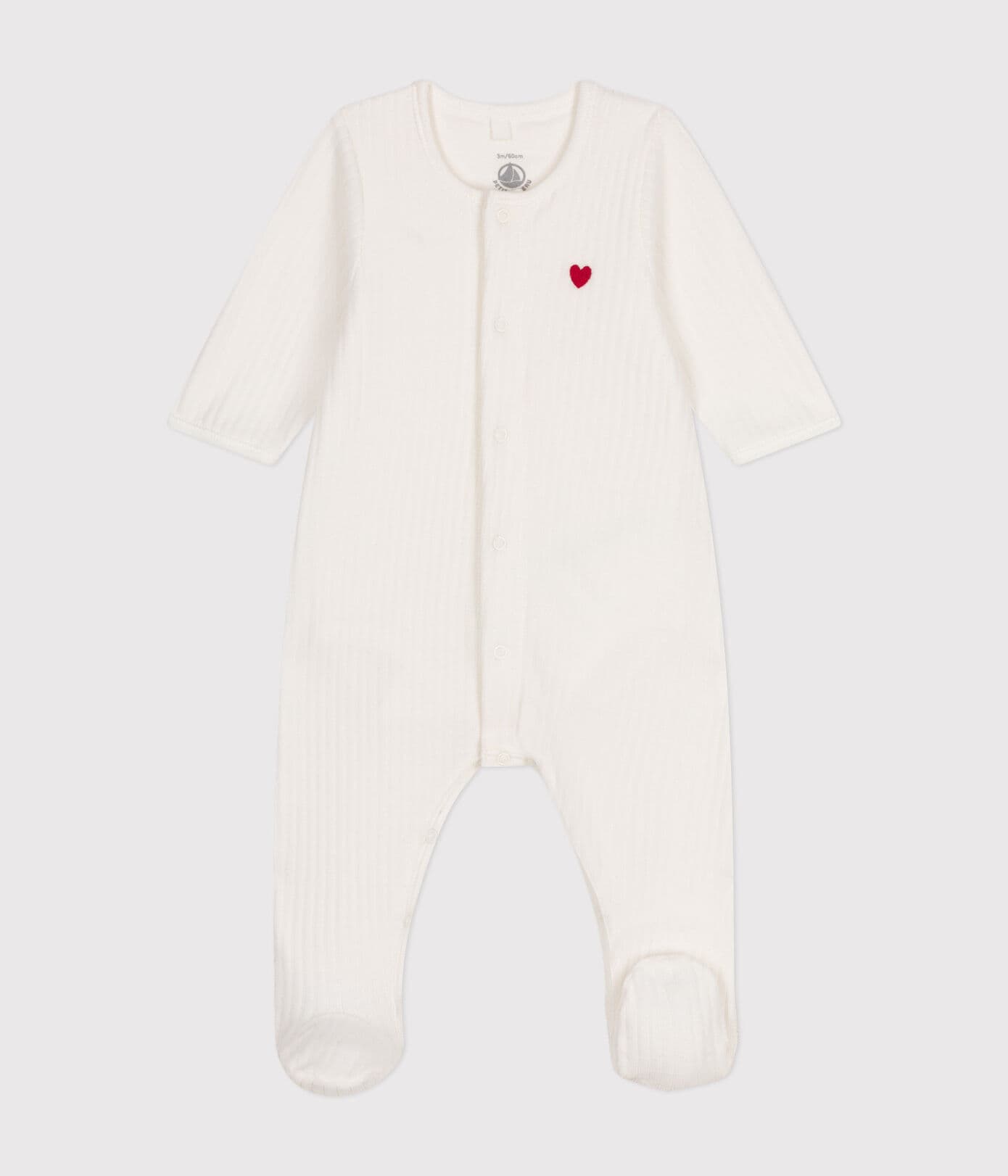 Petit Bateau Bodyjama Baby Nb Unisex White
