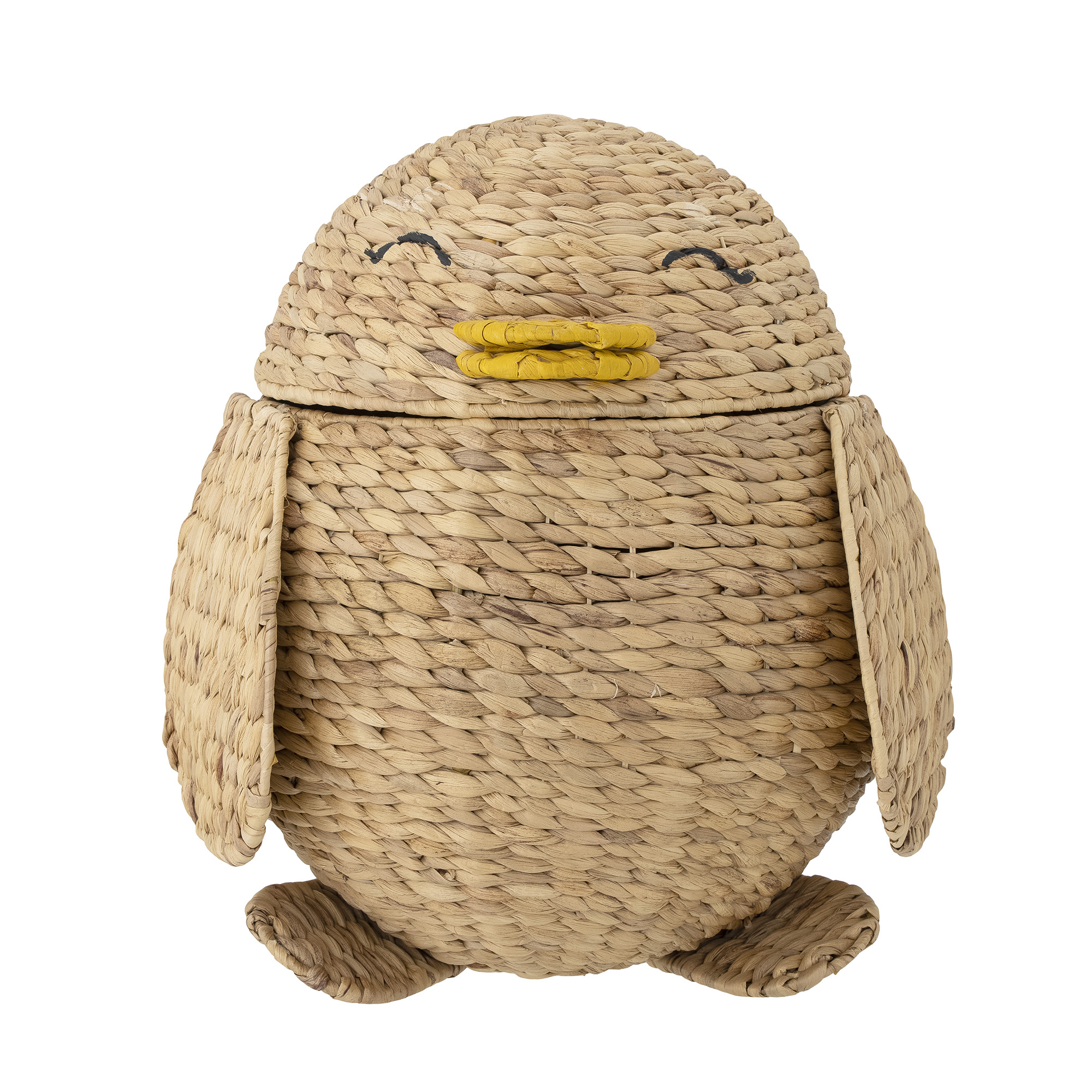 Bloomingville Mini Opbergmand Pingo met Deksel Natuur Waterhyacint 44x47x38 cm