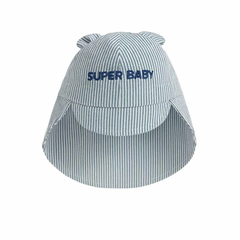 Chamaye Zonnehoedje Super Baby Gestreept Blauw-Wit