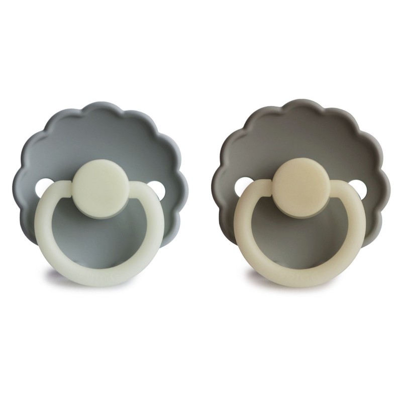Frigg Fopspeen Daisy Silicone Night French Gray-Portobello 6-18 maand