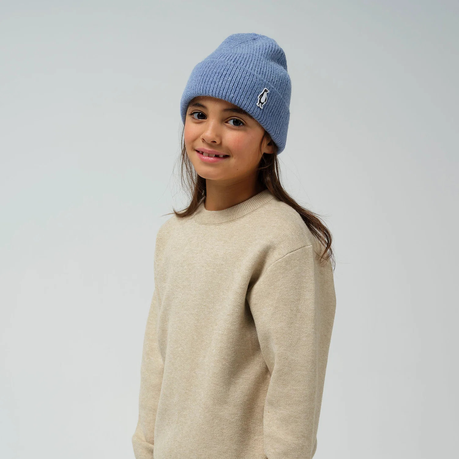 Go Soaky Kids Muts Beanie Red Dragon Light Denim Blue - maat 110-122