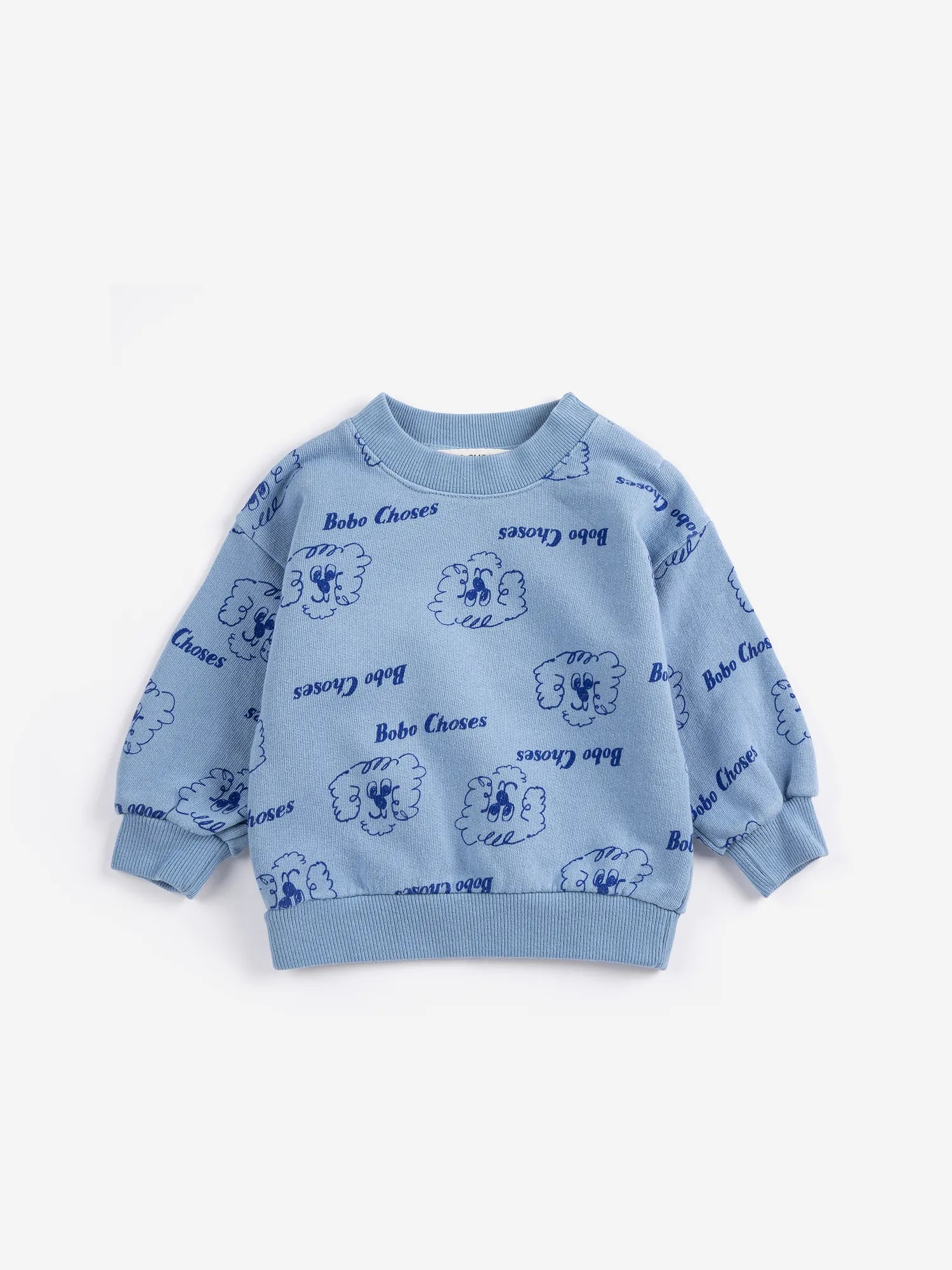 Bobo Choses Baby Sweater Pickles The Dog All Over Print Prussian Blue