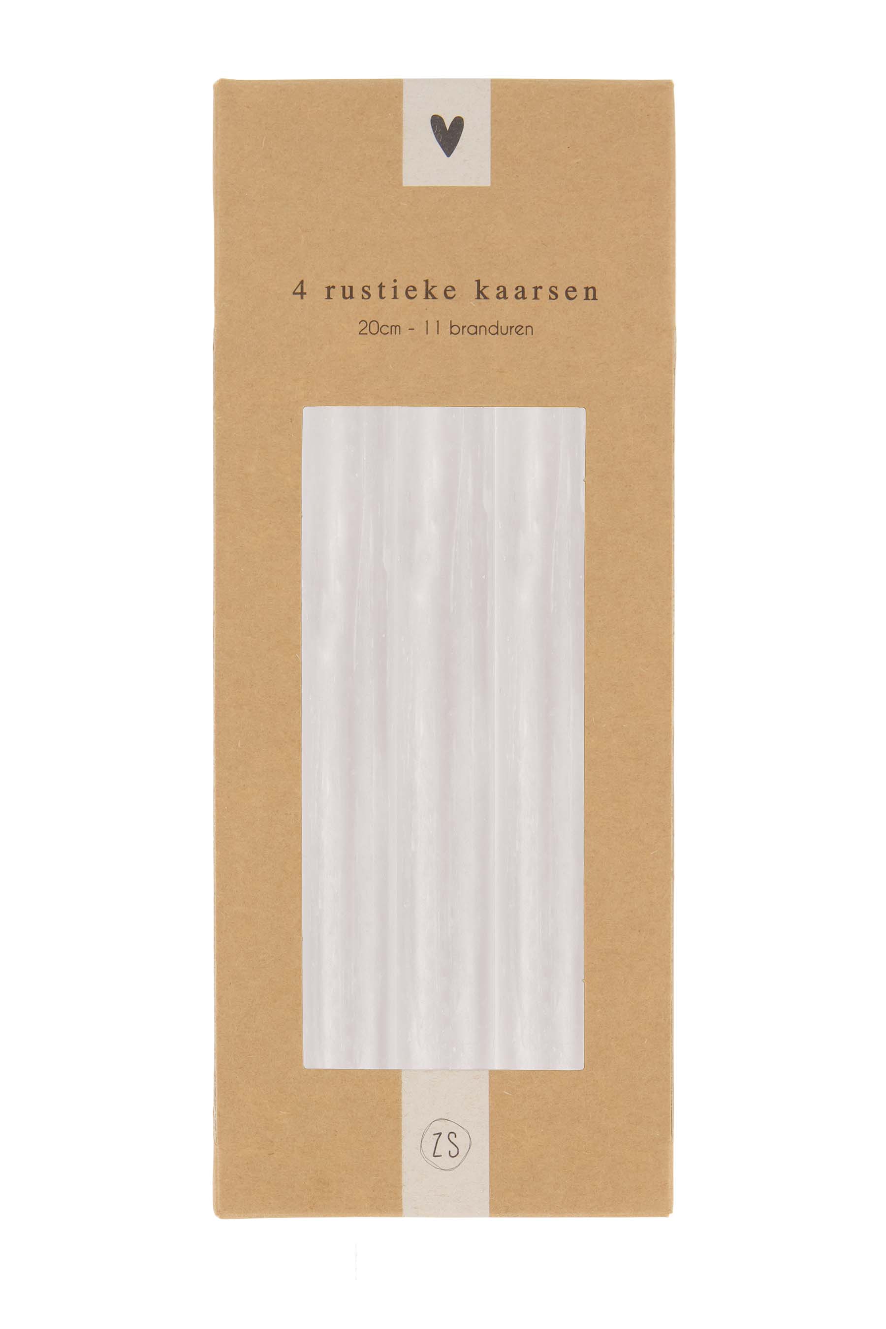 zusss / 4 rustieke kaarsen 20cm / krijt