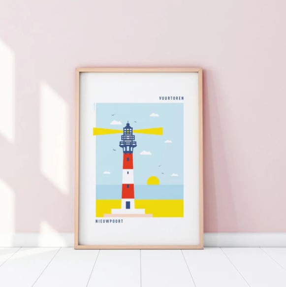 Mmmmar / A3 Poster / Vuurtoren Nieuwpoort