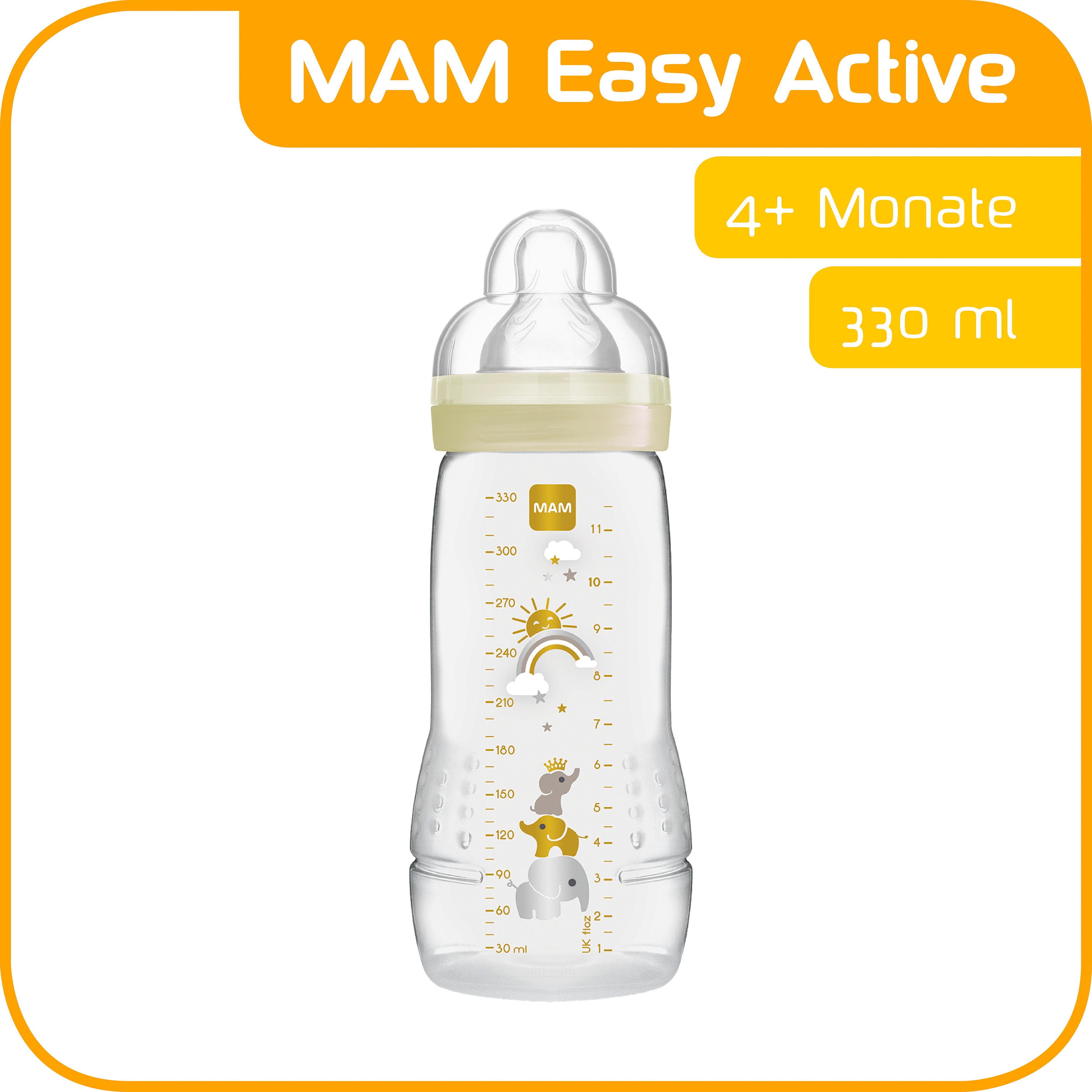 Mam Zuigfles Easy Active Uni Grijs 330 ml